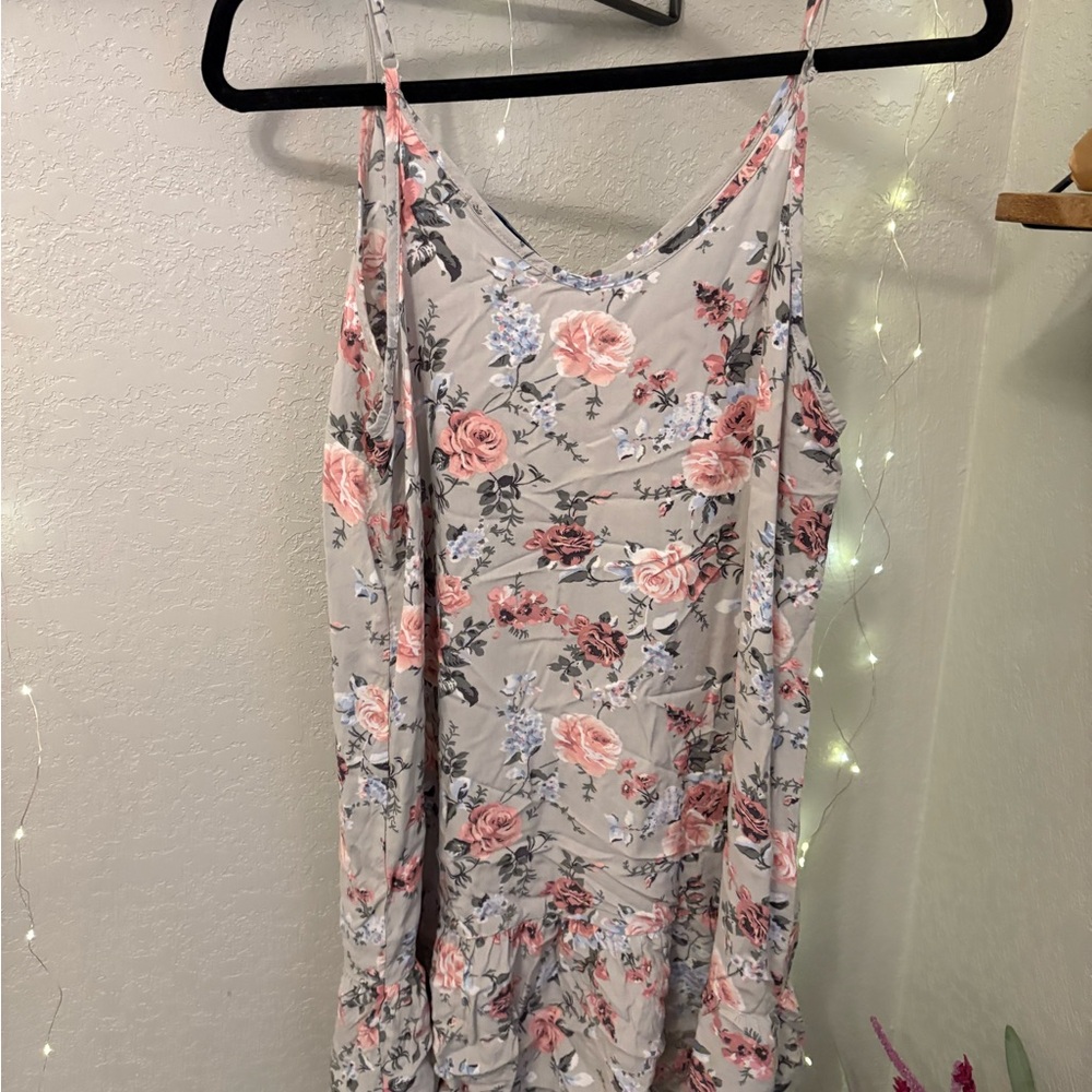 Wallflower Floral Dress with Pink and Gray Hues